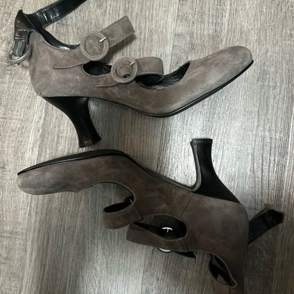 Bulle Gray Suede Heels - Picture 1 of 1